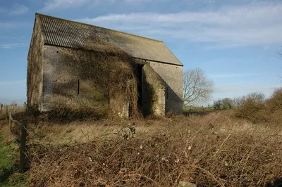 Cotswold stone barn at Starveall, Hawkesbury Upton, Gloucestershire
