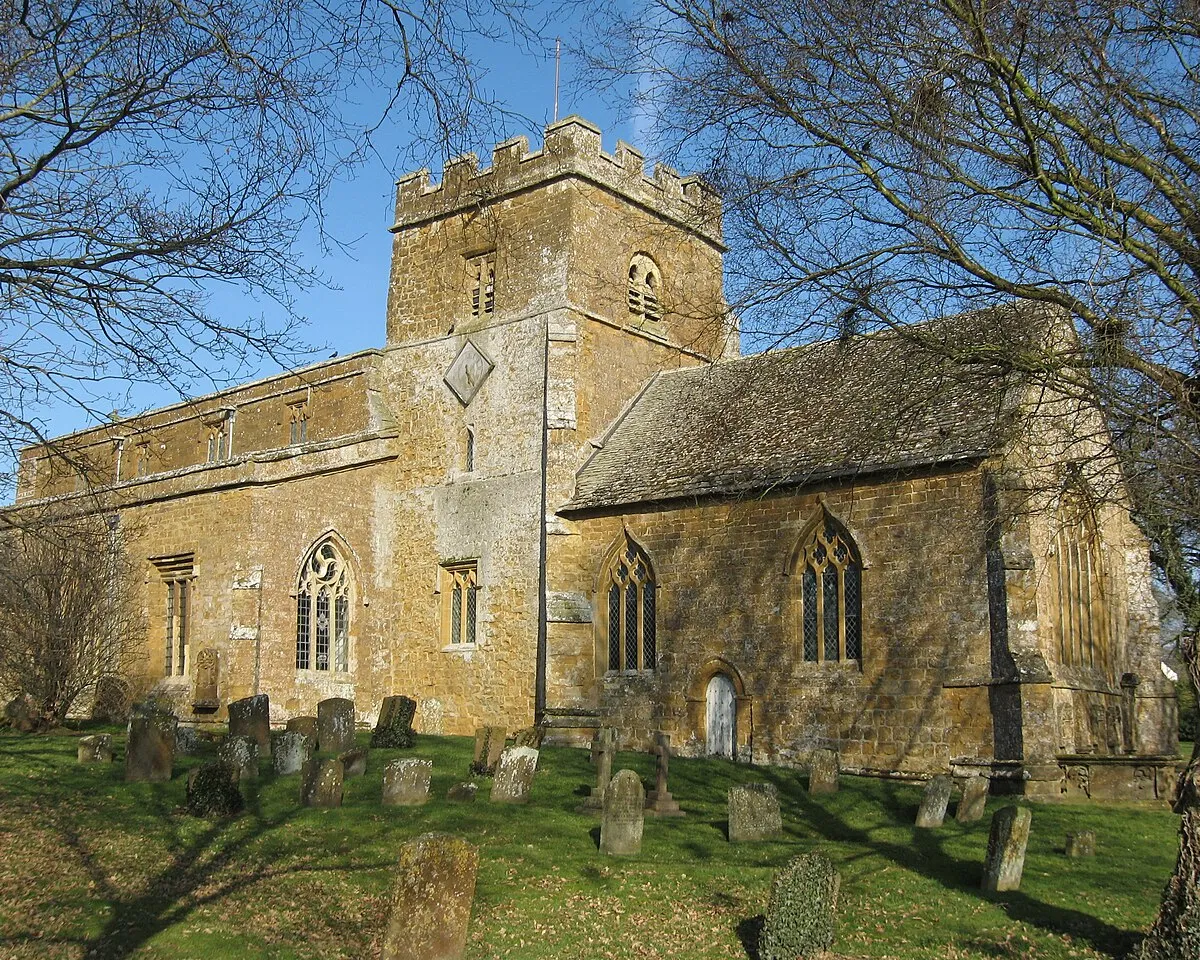 Church of England parish church of St Ethelreda, Horley, Oxfordshire. The central tower and chancel survive from the late Norman church of 1180. The south aisle was enlarged and the clerestory and south porch were added in the 14th century.