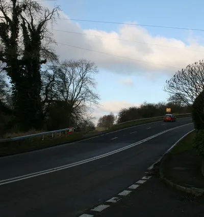 A429 at Fossebridge A 14% climb out of Fossebridge towards Northleach.