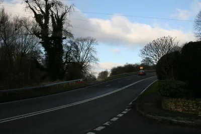 A429 at Fossebridge A 14% climb out of Fossebridge towards Northleach.