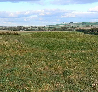 The eastern edge of Windmill Hill, near Winterbourne Monkton I'm not entirely sure of the identity of the features in the foreground. The information boards at the entrances to the hill refer to quarries and saucer barrows at this location. However, from looking at the aerial views I think these are the quarries. It would be nice sometime to visit here with someone with expert knowledge of what is here.