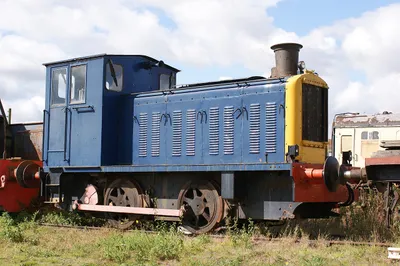 WD 0-4-0 diesel mecahnical shunter No.72222 Noah; Built by Vulcan Drewry, Newton le Willows (No. of 1945) as a standard WD War Department shunter. 150 hp Gardner engine. At Long Marston Depot, Warwickshire, September 2010.