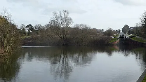 At the bottom of the Caen Hill Flight of locks