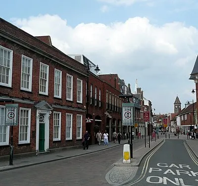 Bartholomew Street, Newbury. To the left, No 28, is mid Eighteenth Century.