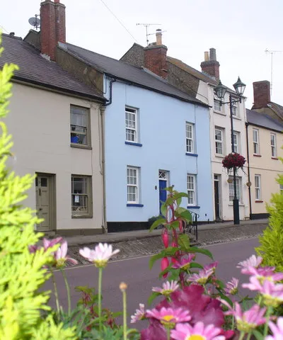 Georgian Cottages, Cricklade Old houses in the old town's main street - now painted in attractive pastel shades.