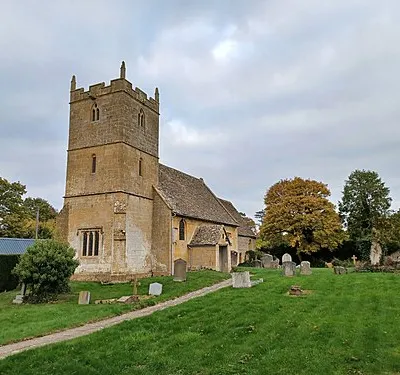 Church of St. John the Baptist, Wickhamford, Worcestershire, England. 13th century chancel, rest 14th century, tower 17th century. Grade I listed.