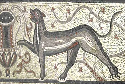 Mosaic at Littlecote Roman Villa W of Hungerford UK