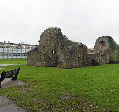 Former chapel dedicated to St Columbanus, now ruin, in the grounds of Kings of Wessex School at NGR ST 4573 5315. Grade II listed building in Cheddar, Somerset.
.mw-parser-output .messagebox{margin:4px 0;width:auto;border-collapse:collapse;border:2px solid var(--border-color-progressive,#6485d1);background-color:var(--background-color-neutral-subtle,#fbfcff);color:var(--color-base,#202122);box-sizing:border-box;border-inline-start-width:8px}.mw-parser-output .messagebox.mbox-small{font-size:88%;line-height:1.25em}.mw-parser-output .mbox-warning,.mw-parser-output .mbox-speedy{border:2px solid var(--border-color-error,#b22222);background:var(--background-color-error-subtle,#ffdbdb);border-inline-start-width:8px}.mw-parser-output .mbox-serious,.mw-parser-output .mbox-delete,.mw-parser-output .mbox-stop{border:2px solid var(--border-color-error,#b22222);border-inline-start-width:8px}.mw-parser-output .mbox-issue,.mw-parser-output .mbox-content{border:2px solid #f28500;background:var(--background-color-warning-subtle,#ffe);border-inline-start-width:8px}.mw-parser-output .mbox-query,.mw-parser-output .mbox-style{border:2px solid #f4c430;background:var(--background-color-warning-subtle,#ffe);border-inline-start-width:8px}.mw-parser-output .mbox-shit{border:2px solid #960;border-inline-start-width:8px}.mw-parser-output .mbox-license{border:2px solid #88a;border-inline-start-width:initial}.mw-parser-output .mbox-legal{border:2px solid var(--border-color-notice,#666);background:var(--background-color-base,#fff);border-inline-start-width:8px}.mw-parser-output .mbox-honor{border:2px solid #ca3;background:var(--background-color-warning-subtle,#fcf4db);border-inline-start-width:8px}.mw-parser-output .mbox-growth{border:2px solid #8d4;background:var(--background-color-success-subtle,#d5fdf4);border-inline-start-width:8px}.mw-parser-output .mbox-move{border:2px solid #93c;border-inline-start-width:8px}.mw-parser-output .mbox-protection,.mw-parser-output .mbox-message{border:2px solid var(--border-color-base,#aaa);border-inline-start-width:8px}.mw-parser-output .messagebox .mbox-text{border:none;padding:0.25em 0.9em;width:100%}.mw-parser-output .messagebox .mbox-image{border:none;padding:2px 0 2px 0.9em;text-align:center}.mw-parser-output .messagebox .mbox-imageright{border:none;padding:2px 0.9em 2px 0;text-align:center}.mw-parser-output .messagebox .mbox-empty-cell{border:none;padding:0;width:1px}.mw-parser-output .messagebox .mbox-invalid-type{text-align:center}@media(min-width:720px){.mw-parser-output .messagebox{margin:4px 10%}.mw-parser-output .messagebox.mbox-small{clear:right;float:right;margin:4px 0 4px 1em;width:238px}}body.skin--responsive .mw-parser-output table.messagebox img{max-width:none!important}Wikidata has entry Former chapel dedicated to St Columbanus, now ruin, in the grounds of Kings of Wessex School at NGR ST 4573 5315 (Q26468481) with data related to this item.Wikidata has entry Roman settlement site, Anglo-Saxon and Norman royal palace, and St Columbanus' Chapel (Q17664353) with data related to this item.