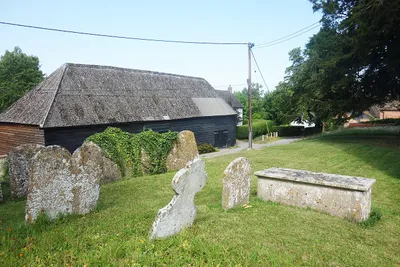 Barn and Tombstones