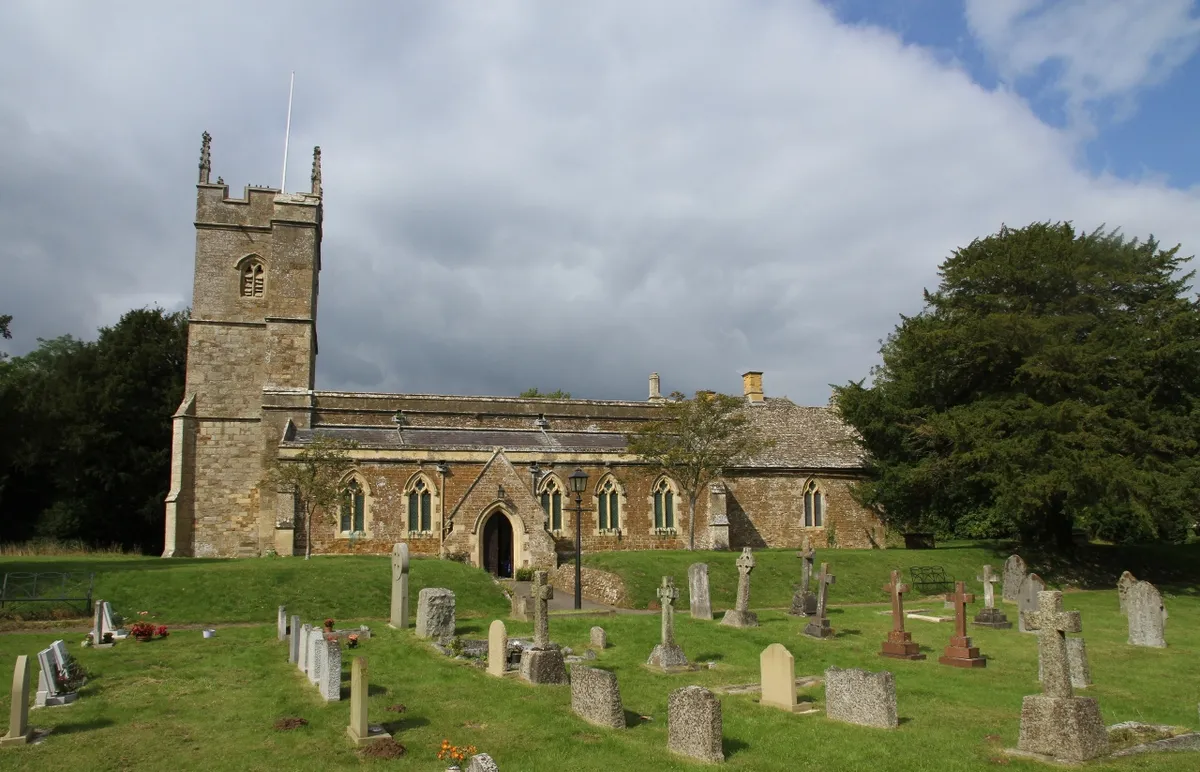 St Andrew's parish church, Kingham, Oxfordshire, seen from the southeast
