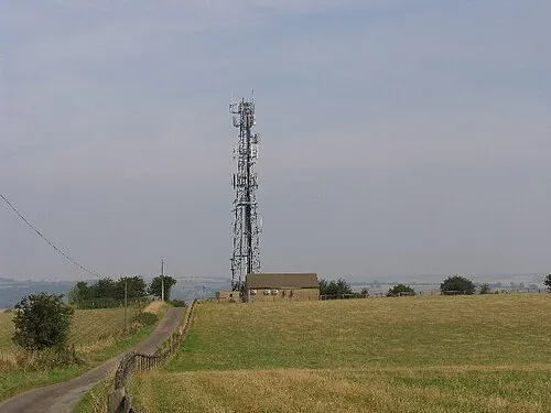 Communication Mast, St Paul's Epistle. Sited near the summit of St.Paul's Epistle this communications mast overlooks the A436 and much lower down in the valley the A40.