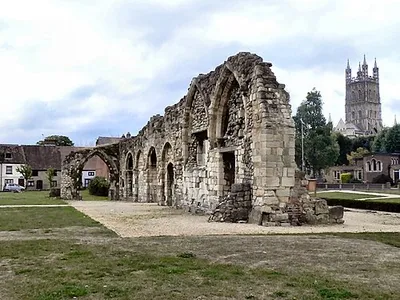 St Oswald's Priory Wall, near to Gloucester, Gloucestershire, Great Britain.
The standing wall on this site incorporates the remnants of the church built around 900AD by ?hel? daughter of Alfred the Great. St Oswald�s became an Augustinian Priory in 1152. The priory was dissolved in 1537 but the site was still used as a small church until 1656 when it was pulled down except for this wall which still survives.
