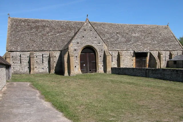 Tithe barn, Middle Littleton, Worcestershire. The barn was built early in the 14th century for Evesham Abbey. It is one of the biggest tithe barns in the country and is now in the care of the National Trust