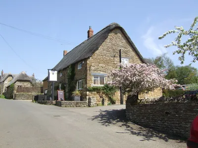 Wykham Arms public house, Temple Mill Road, Sibford Gower, Oxfordshire, seen from the southwest