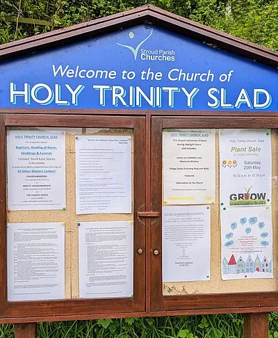 Church of Holy Trinity Slad information board