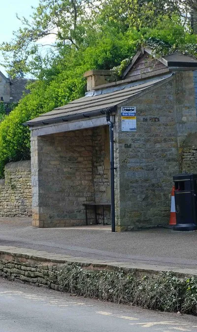 Bus stop and shelter, High Street, Longborough, Glos