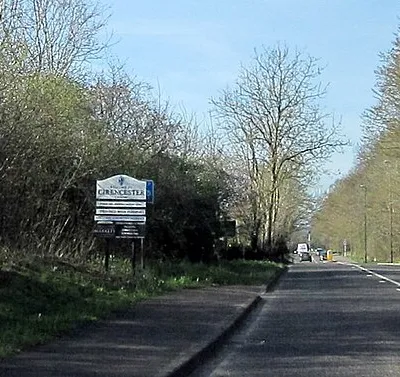 Cirencester Town Sign on Burford Road  A429