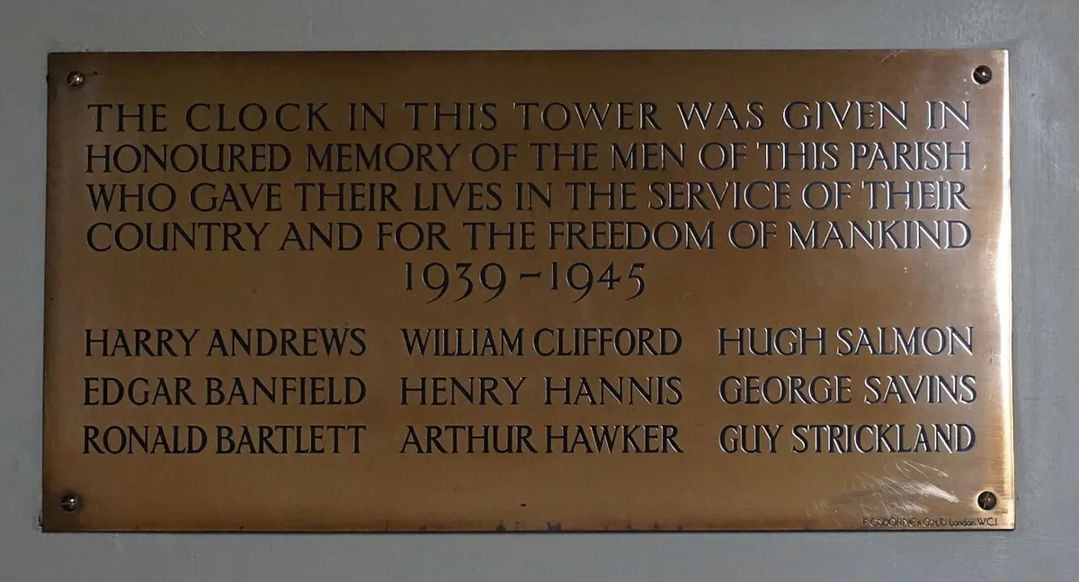 2nd World War memorial plaque