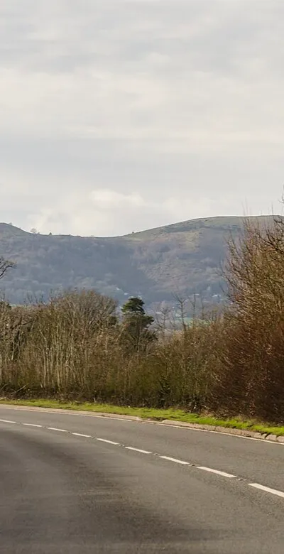 A4104 and view of the Malvern Hills
