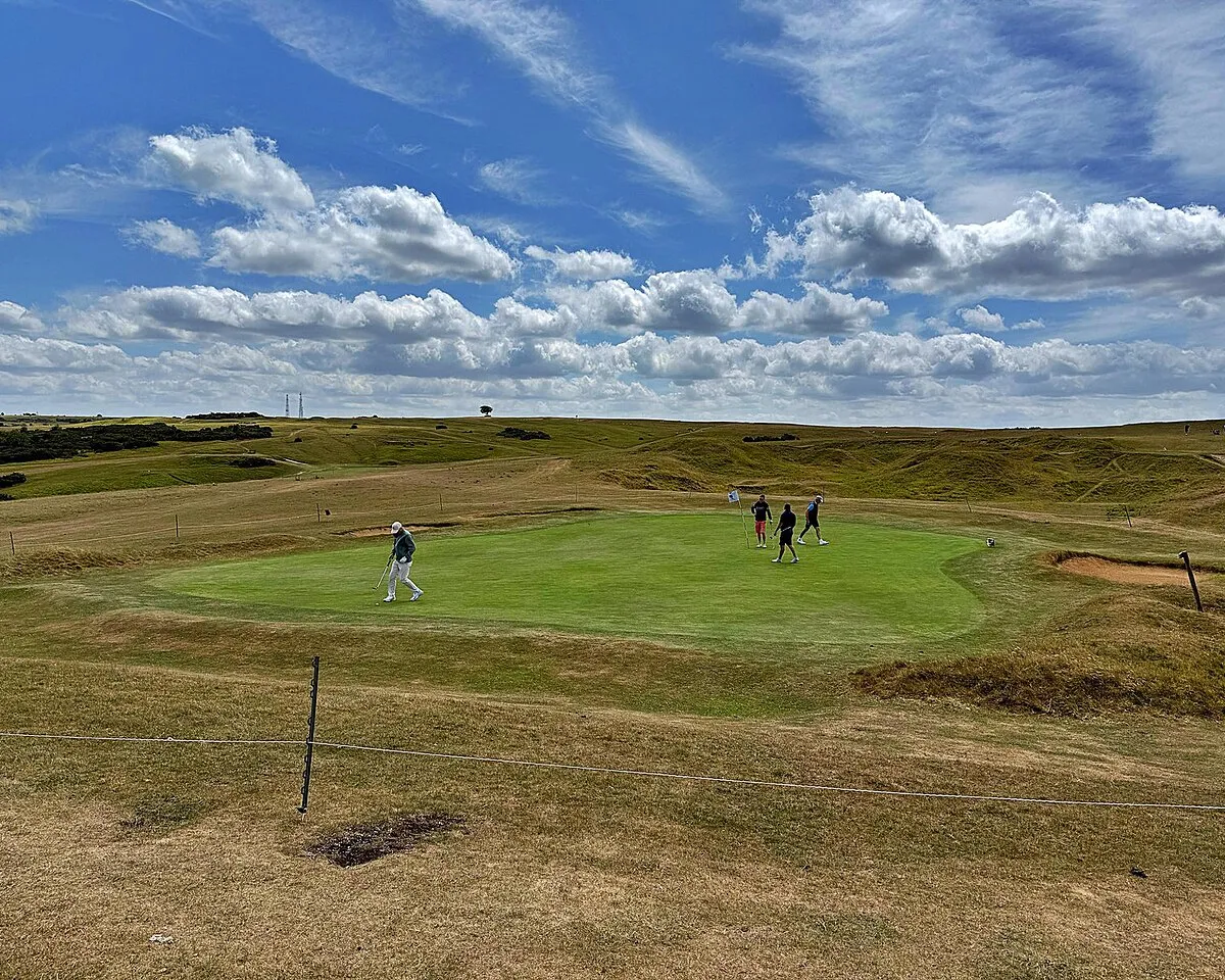 A green on the golf course on Cleeve Common