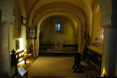 Church of England parish church of St John the Evangelist, Elkstone, Gloucestershire: Norman chancel.