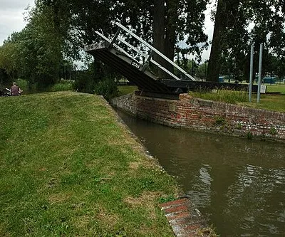 Bridge 238: a wooden drawbridge on the Oxford Canal west of Summertown, Oxford
