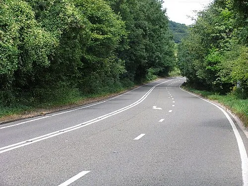 A435, Charlton Hill. The A435 from Cirencester sweeps down Charlton Hill into eastern Cheltenham from the Cotswold Escarpment. One of the best bicycle descents in the area.