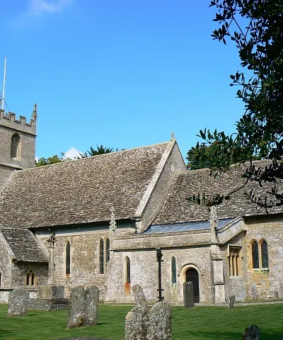 St Peter ad Vincula church, Broad Hinton A view from the south of the parish church, which dates from the 13th century. There is an interesting sundial on this elevation above the porch. Separate images of this have been submitted.