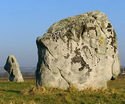 Adam and Eve - the Beckhampton Longstones This pair of sarsen stones are collectively known as the Beckhampton Longstones. Eve (on the left) is the only remaining stone in the Beckhampton Avenue. Adam (on the right in the foreground) is the only remaining stone in the Beckhampton Cove. Both are part of the neolithic monument centred on Avebury henge. The houses in the distance (to the right of the Adam stone) are at Avebury Truslow.