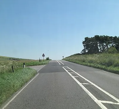 A346 passes entrance to Lower Upham Farm